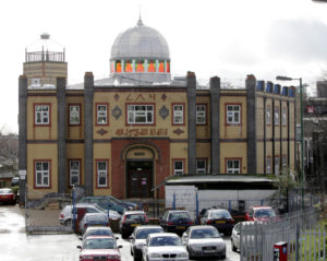 Medina Mosque. GV, exterior, general view, stock.